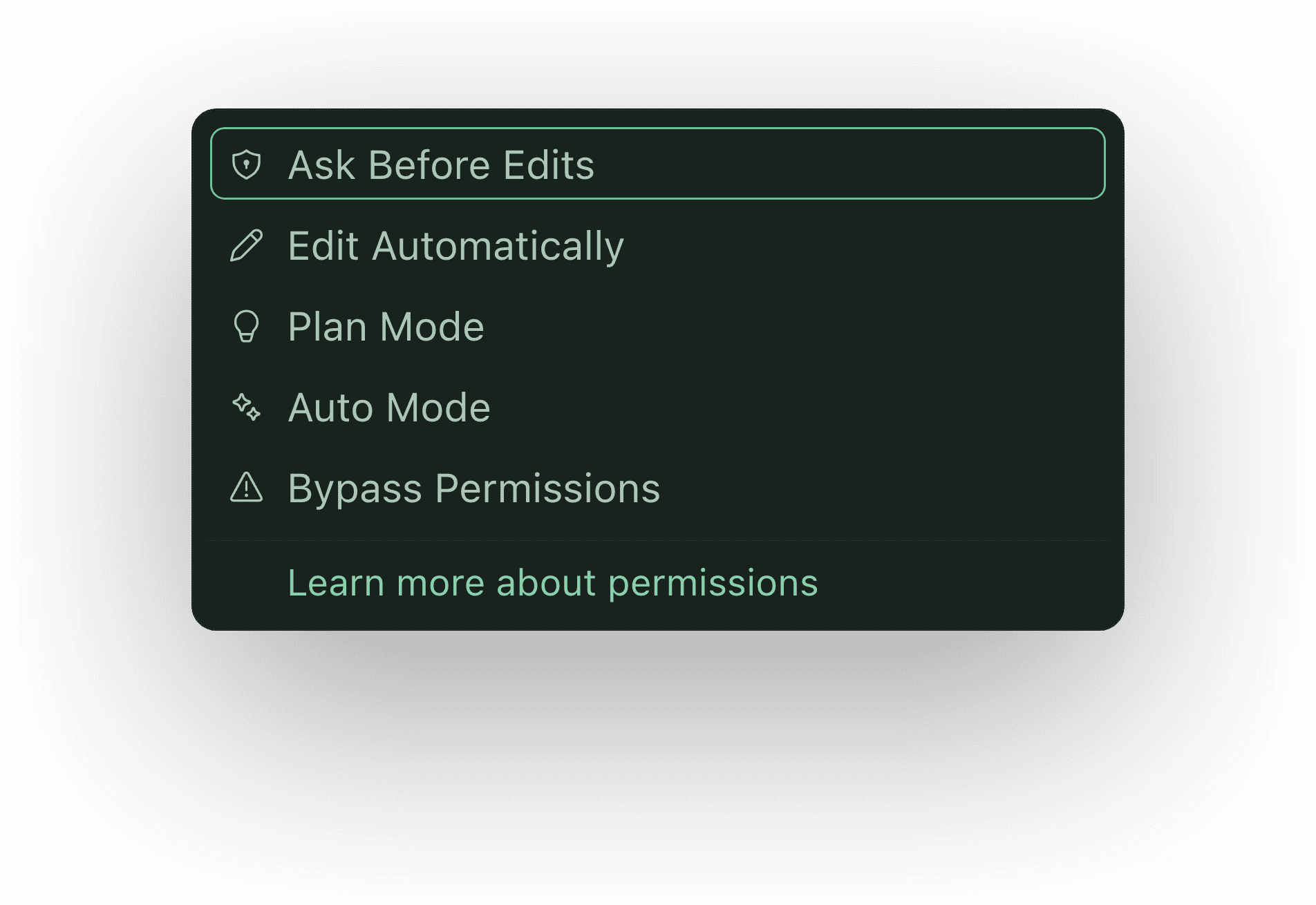Permission modes in Imperium OS, set per session